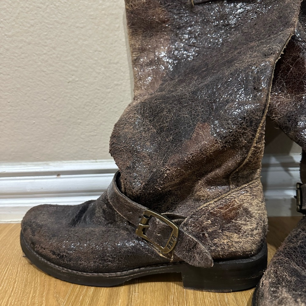 Frye Brown Combat & Moto Boots